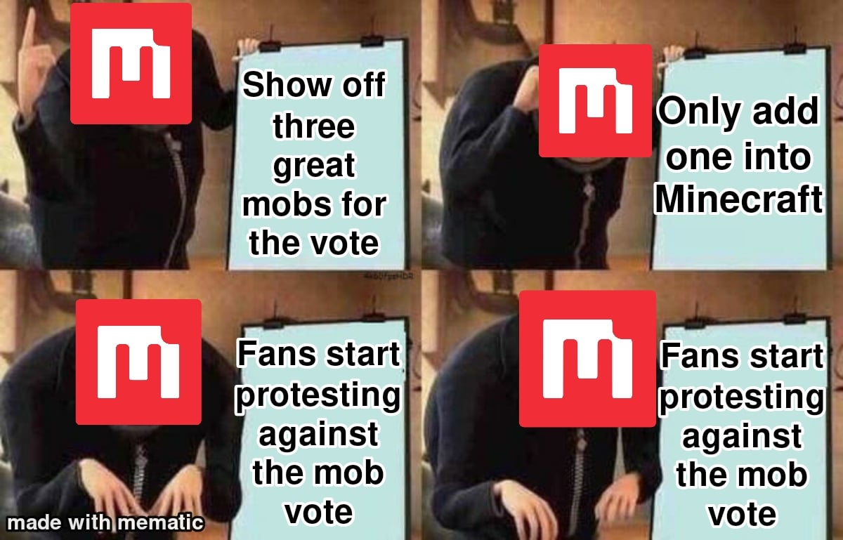 Minecraft Memes - Anti Mob vote meme I made