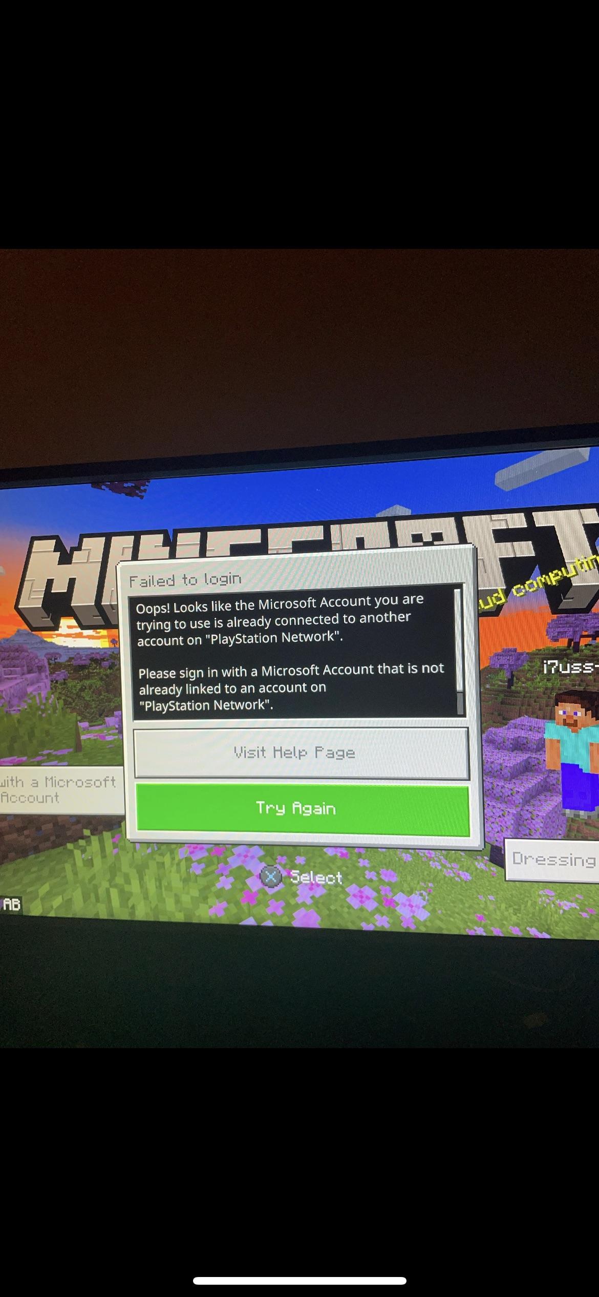 Minecraft Memes - I want to login my minecraft account but it’s linked in another playstation account and I don’t remember that account. What do I do now 🥲