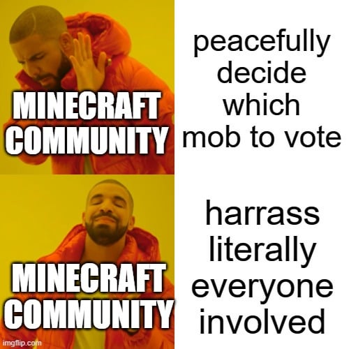 Minecraft Memes - Literally just vote for a mob, its not the end of the world if everyone else does not vote for it.