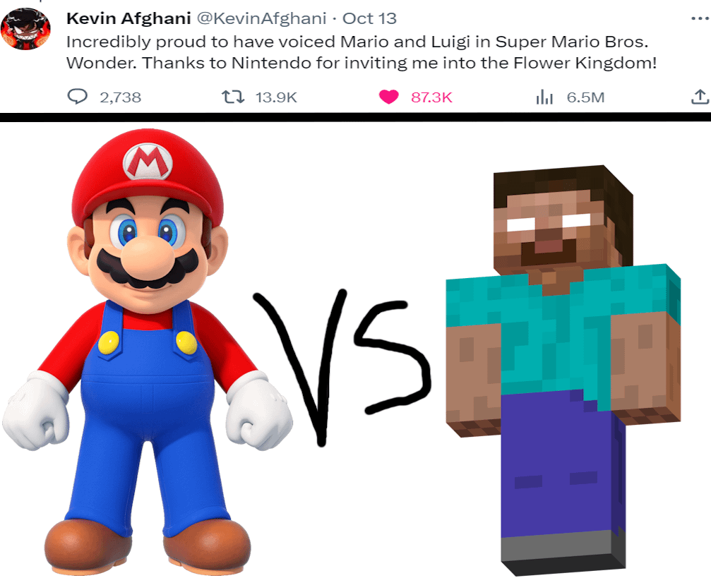 Minecraft Memes - Mario's new VA: Kevin defeats Herobrine?