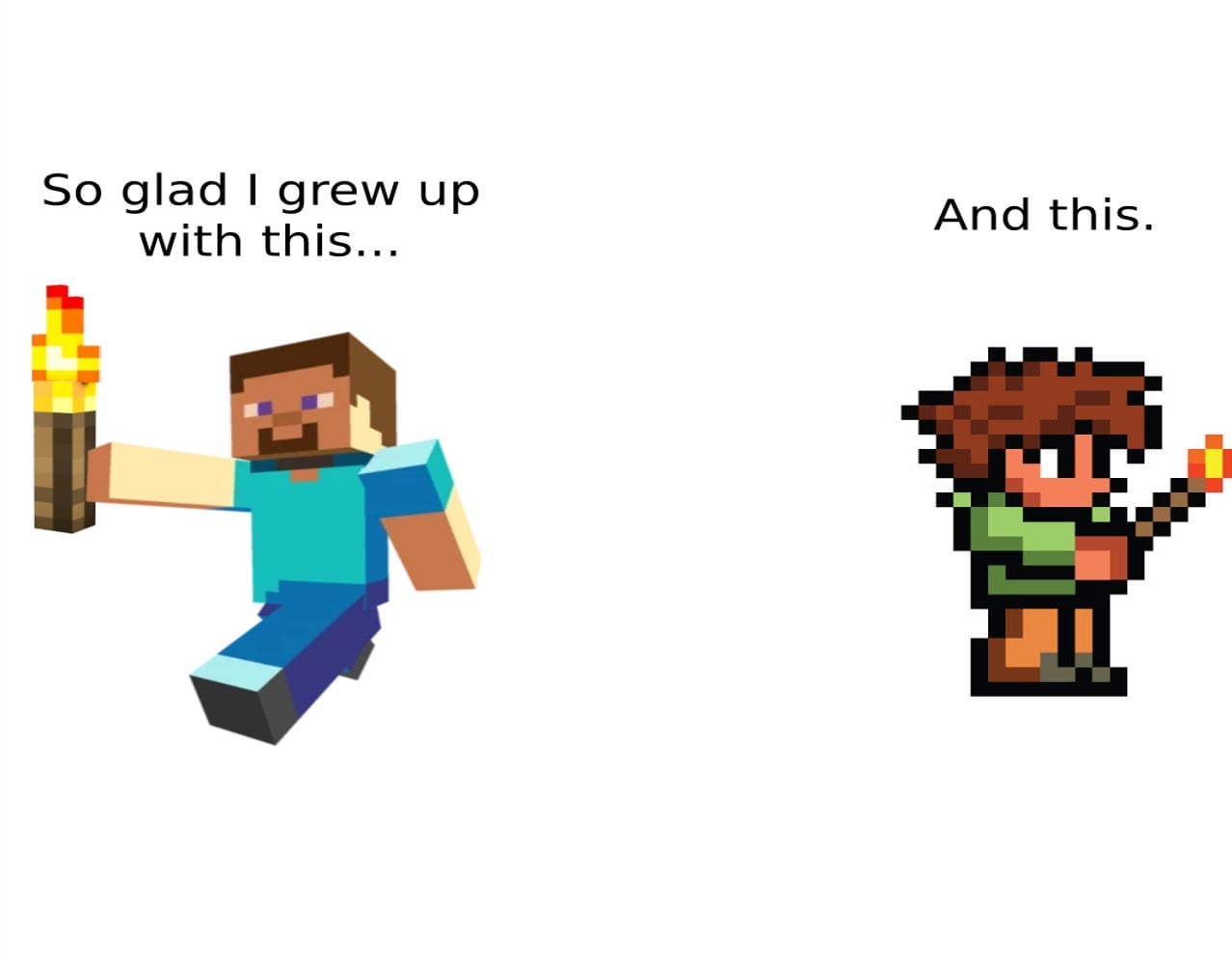 Minecraft Memes - Minecraft = Good Terraria = Good