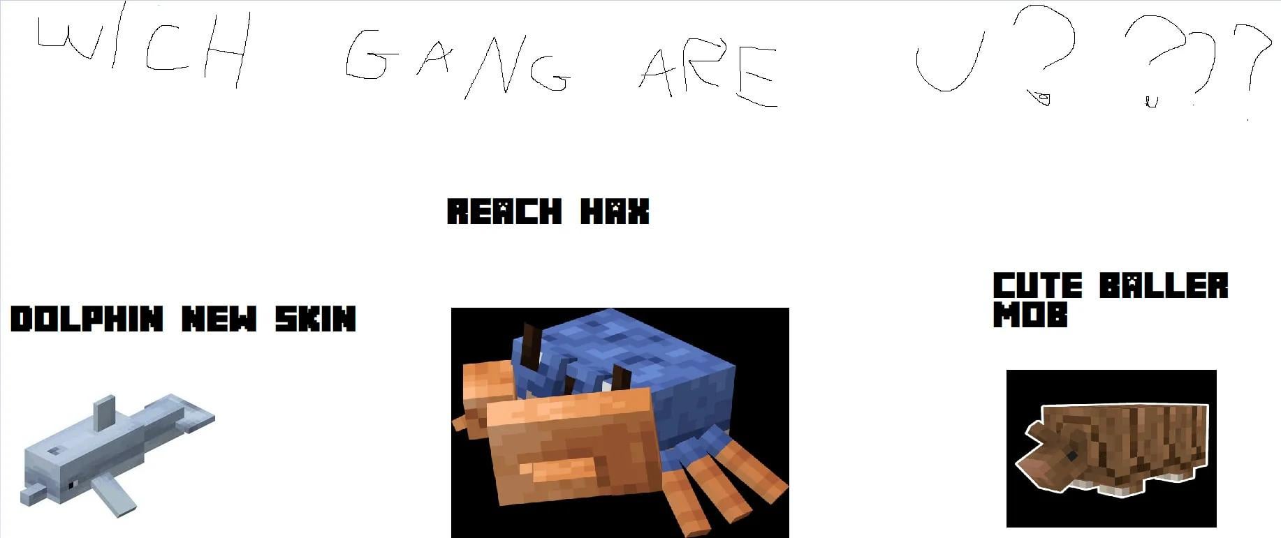 Minecraft Memes - Reach hax gang- i mean crab gang! 🦀🦀🦀🐥🐉