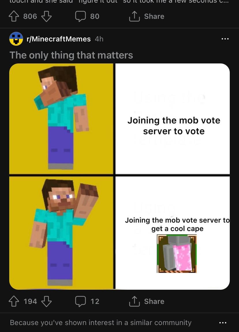 Minecraft Memes - What’s that gesture in the bottom left panel? 🤨