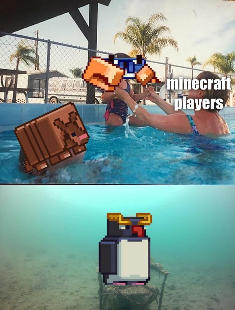 Minecraft Memes - goodbye penguin 😔