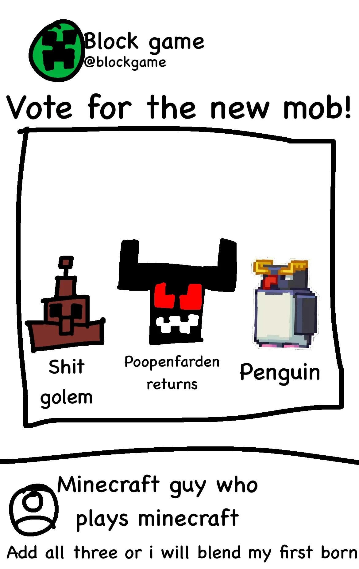 Minecraft Memes - mob vote