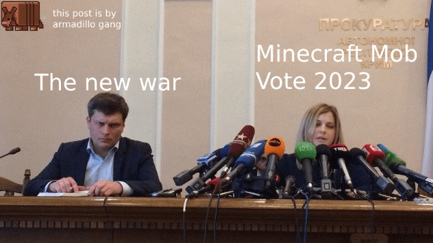 Minecraft Memes - the mob vote is kinda a war too