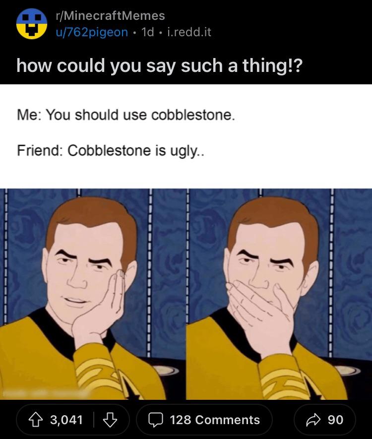 Minecraft Memes - #CobblestoneObsession