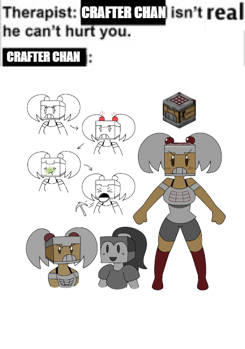 Minecraft Memes - Credit: r/SmallBlueSlime Artwork for my spicy Crafter Chan meme!
