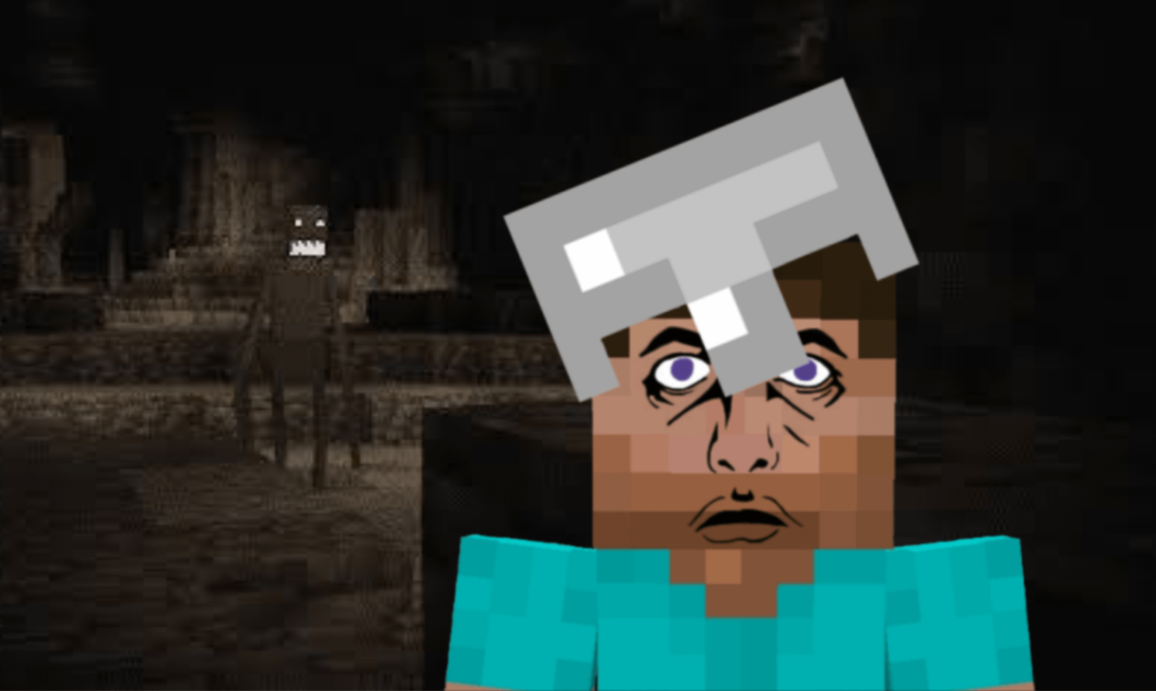 Minecraft Memes - "Creepy cave dweller in horror survival got me shook"