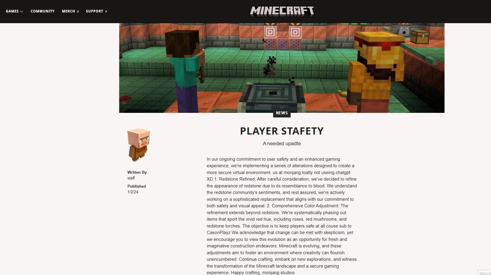 Minecraft Memes - "Mojang's spicy removal rampage"