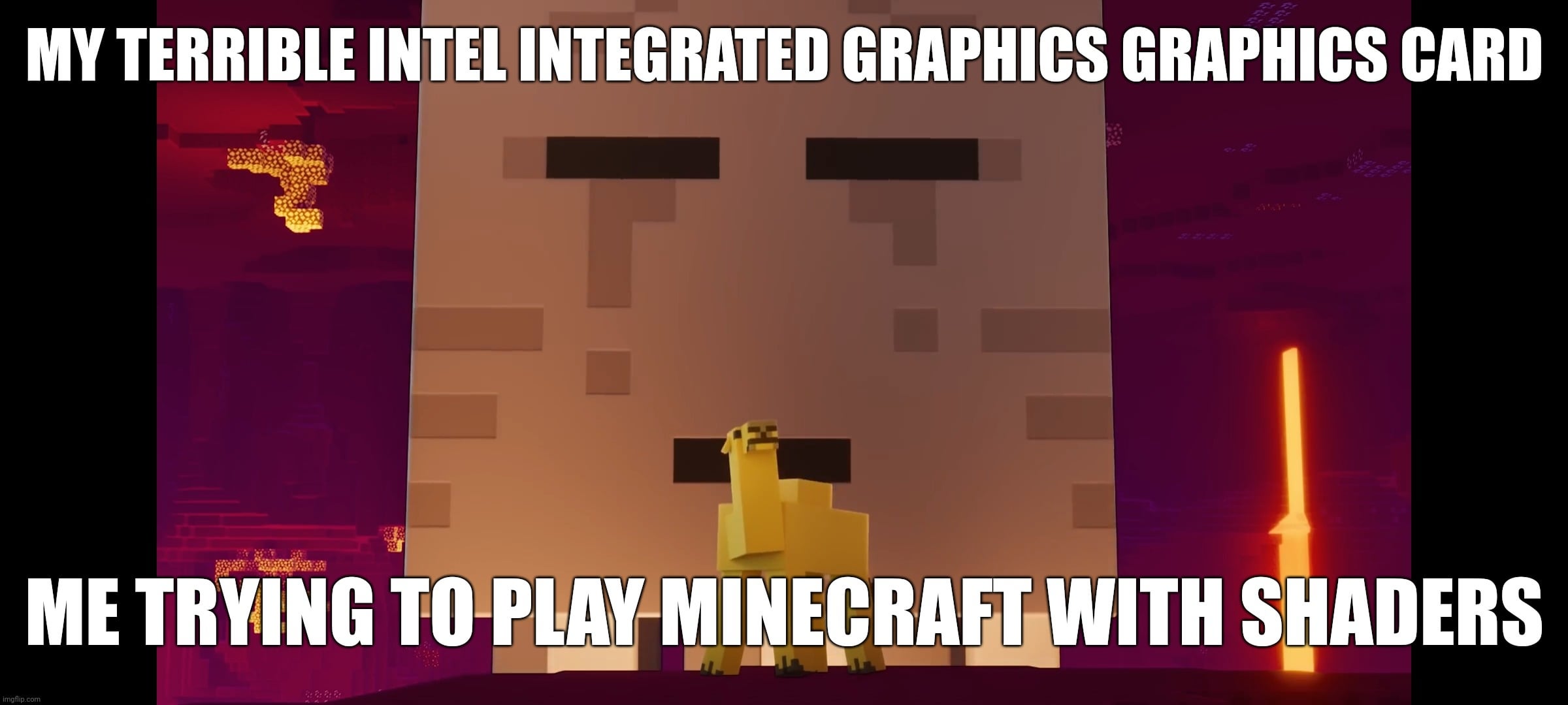 Minecraft Memes - can run Minesweeper faster than Minecraft.