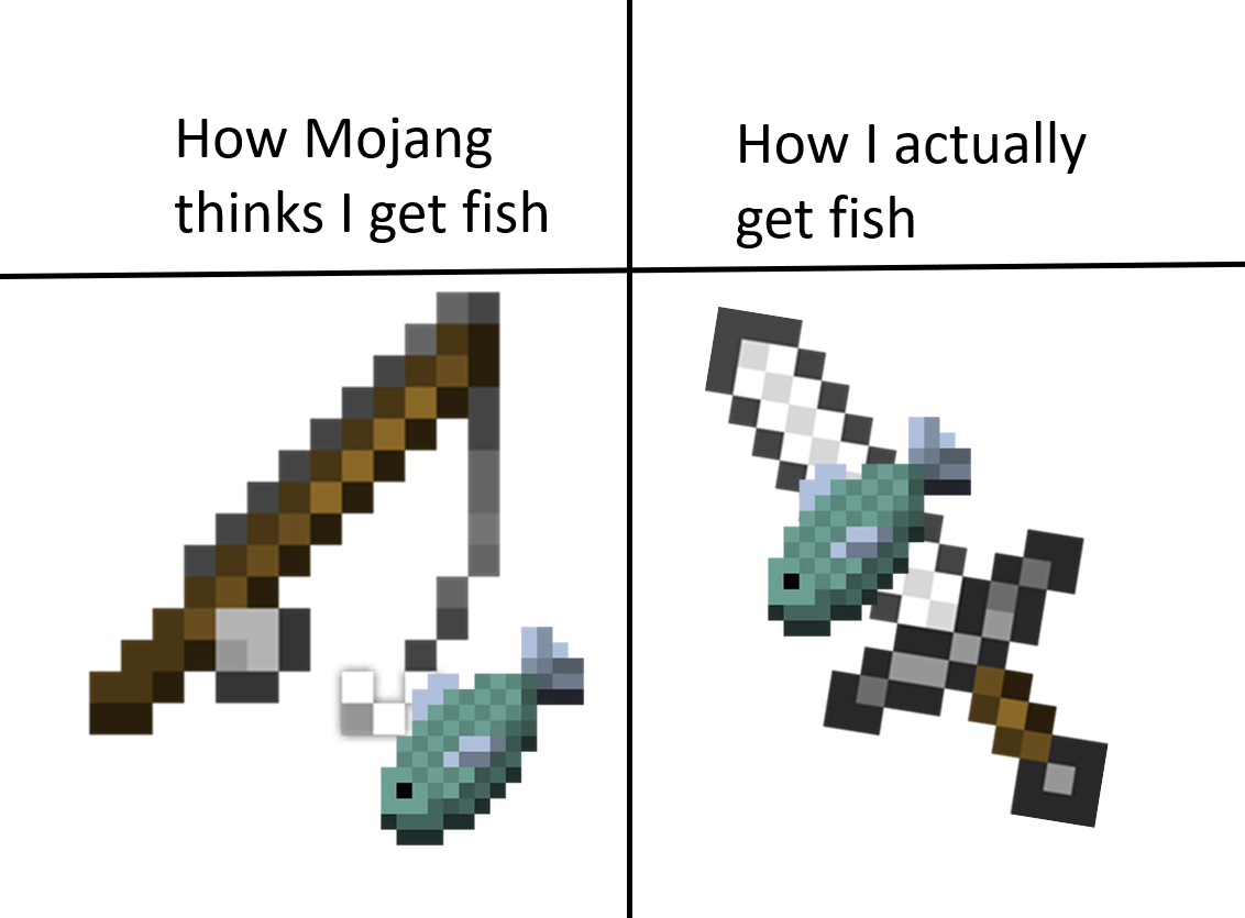 Minecraft Memes - "Fishing in Minecraft is a snooze fest"