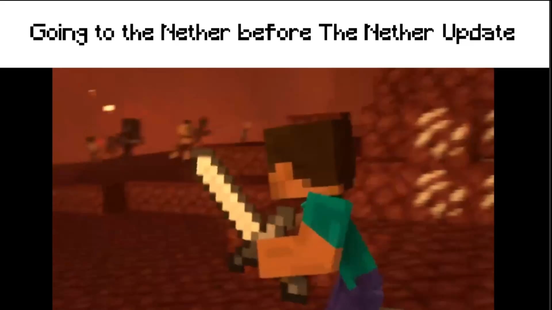 Minecraft Memes - "Real Gamers Nether Without Armor"