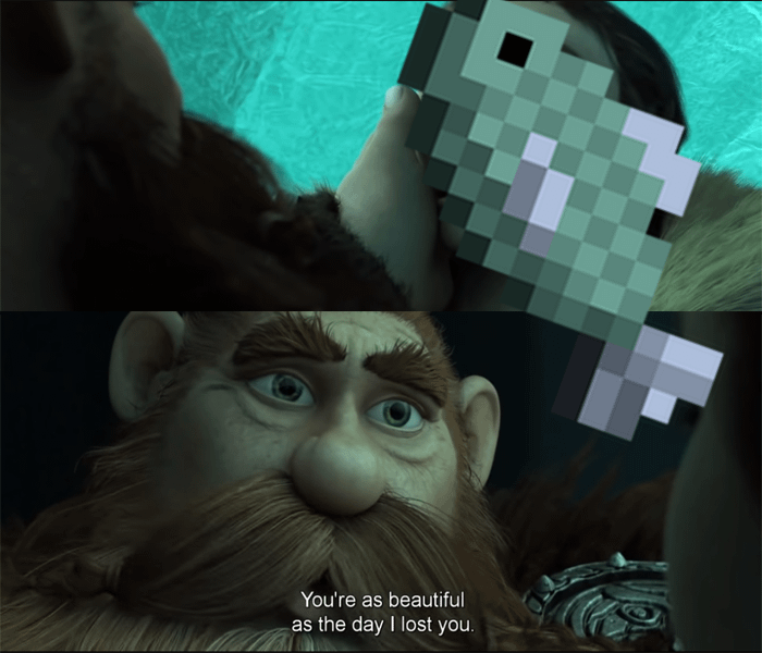 Minecraft Memes - "Spicy meme: Old fish texture flex"