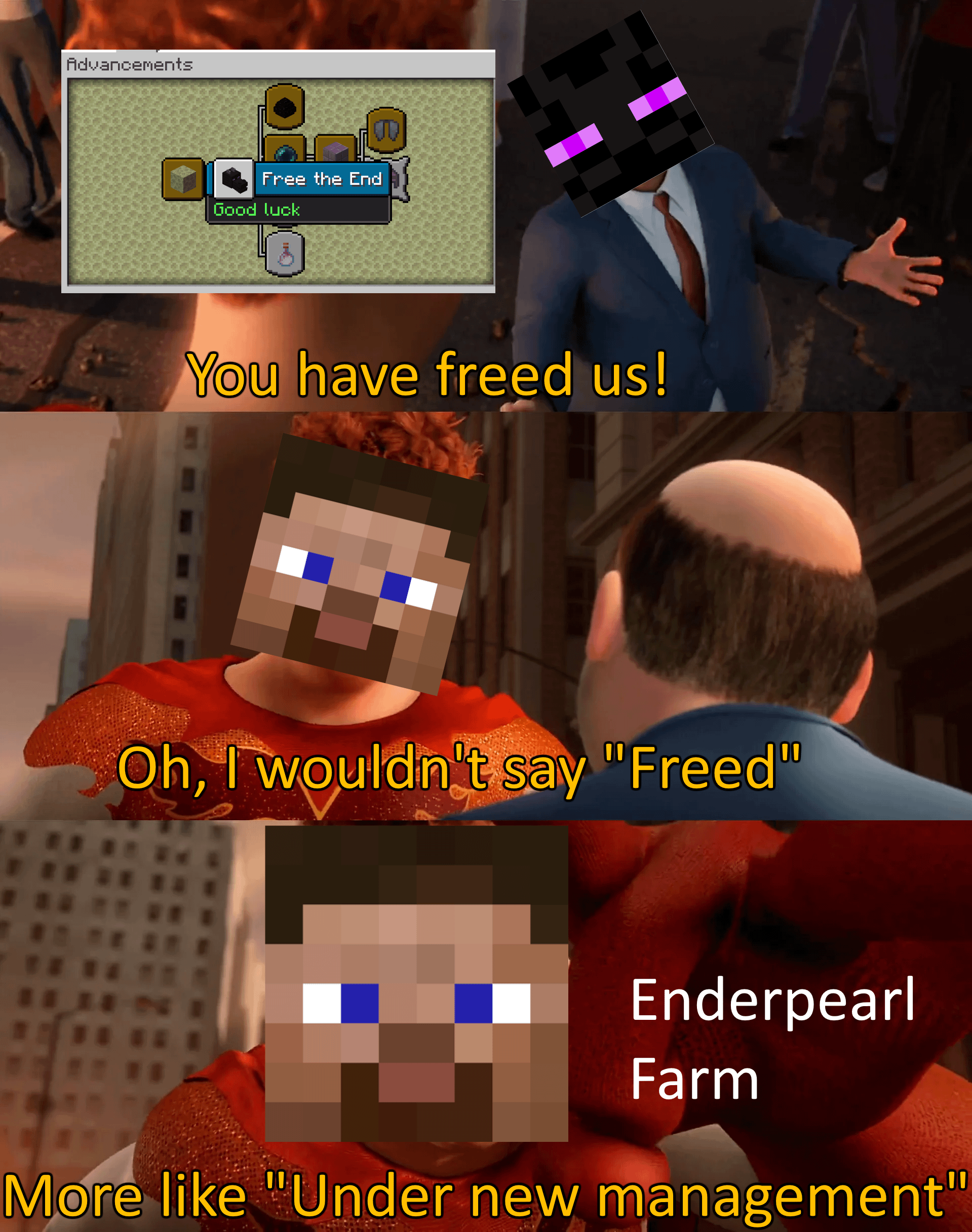 Minecraft Memes - "End imprisoned" is an ironic name for the achievement