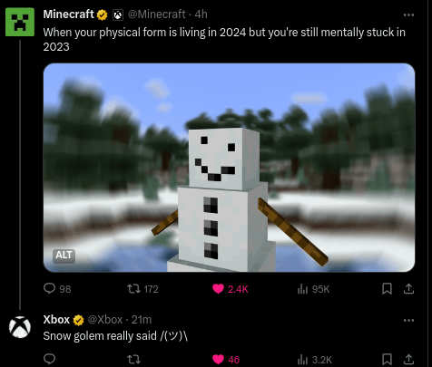 Minecraft Memes - Minecraft and Xbox Twitter accounts are killing it right now!