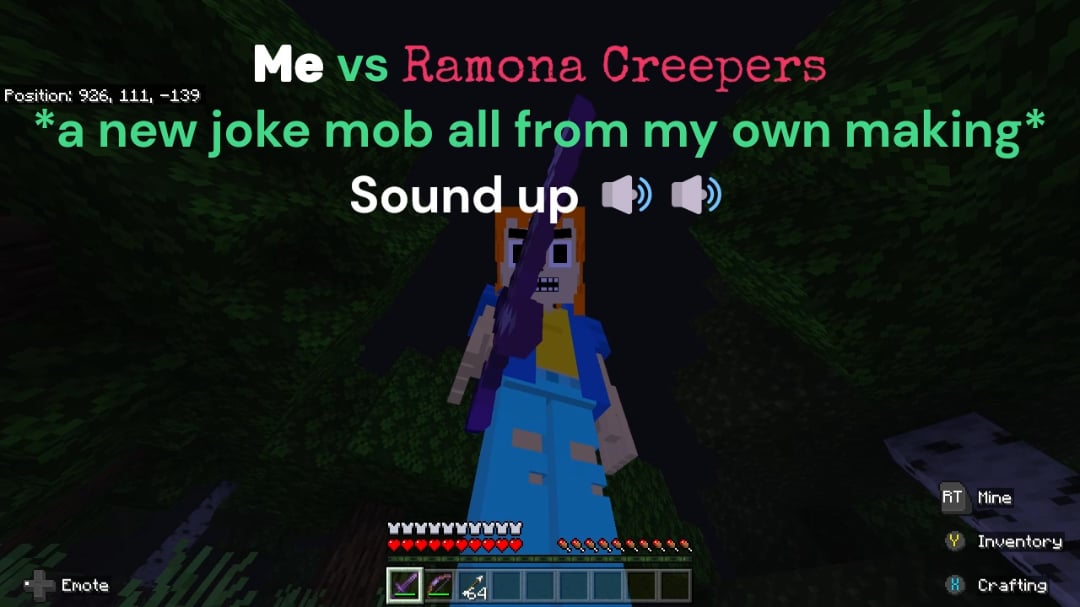 Minecraft Memes - "Ramona Creepers: Divebomb Edition"