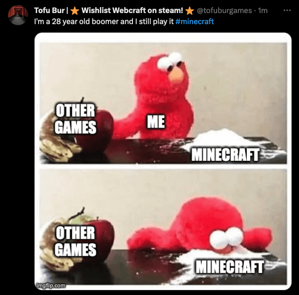 Minecraft Memes - "Still gaming at 28, boomer status! 😂"