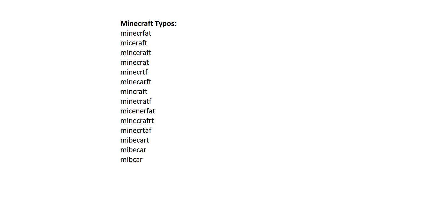 Minecraft Memes - "Typos in Minecraft"