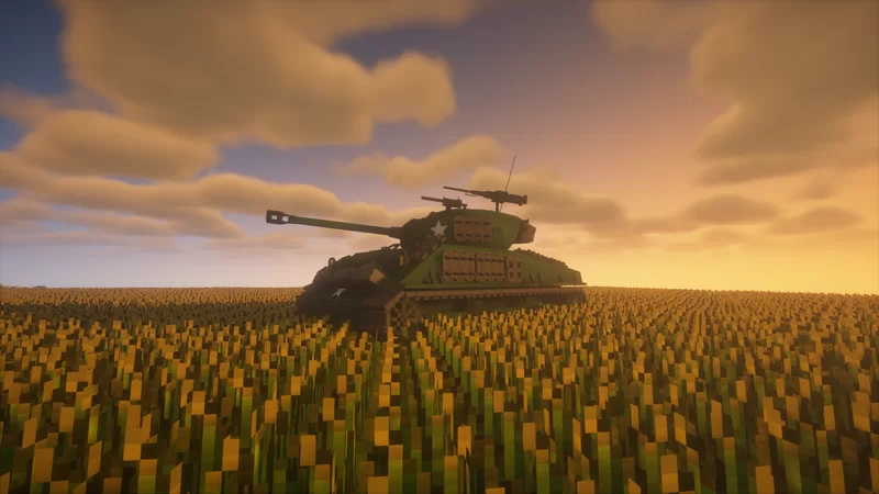 Sherman Tank in a Wheat Field