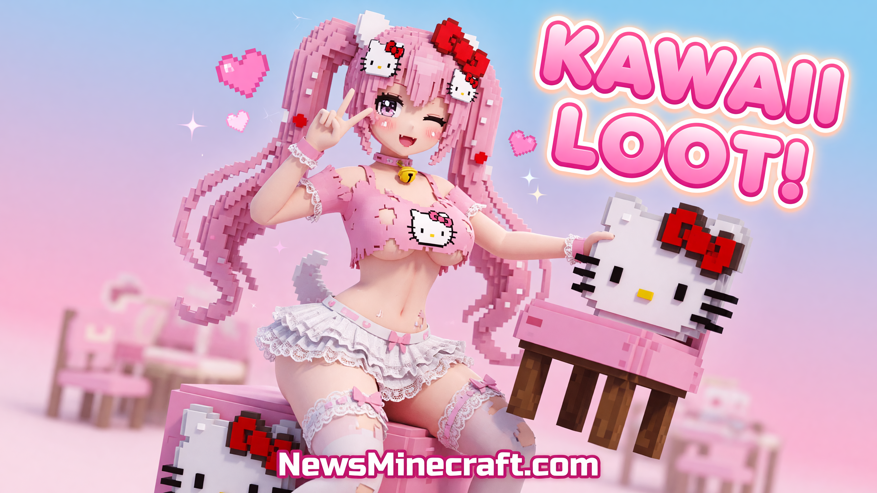 Hello Kitty Furniture Add-On Lands in Minecraft Marketplace
