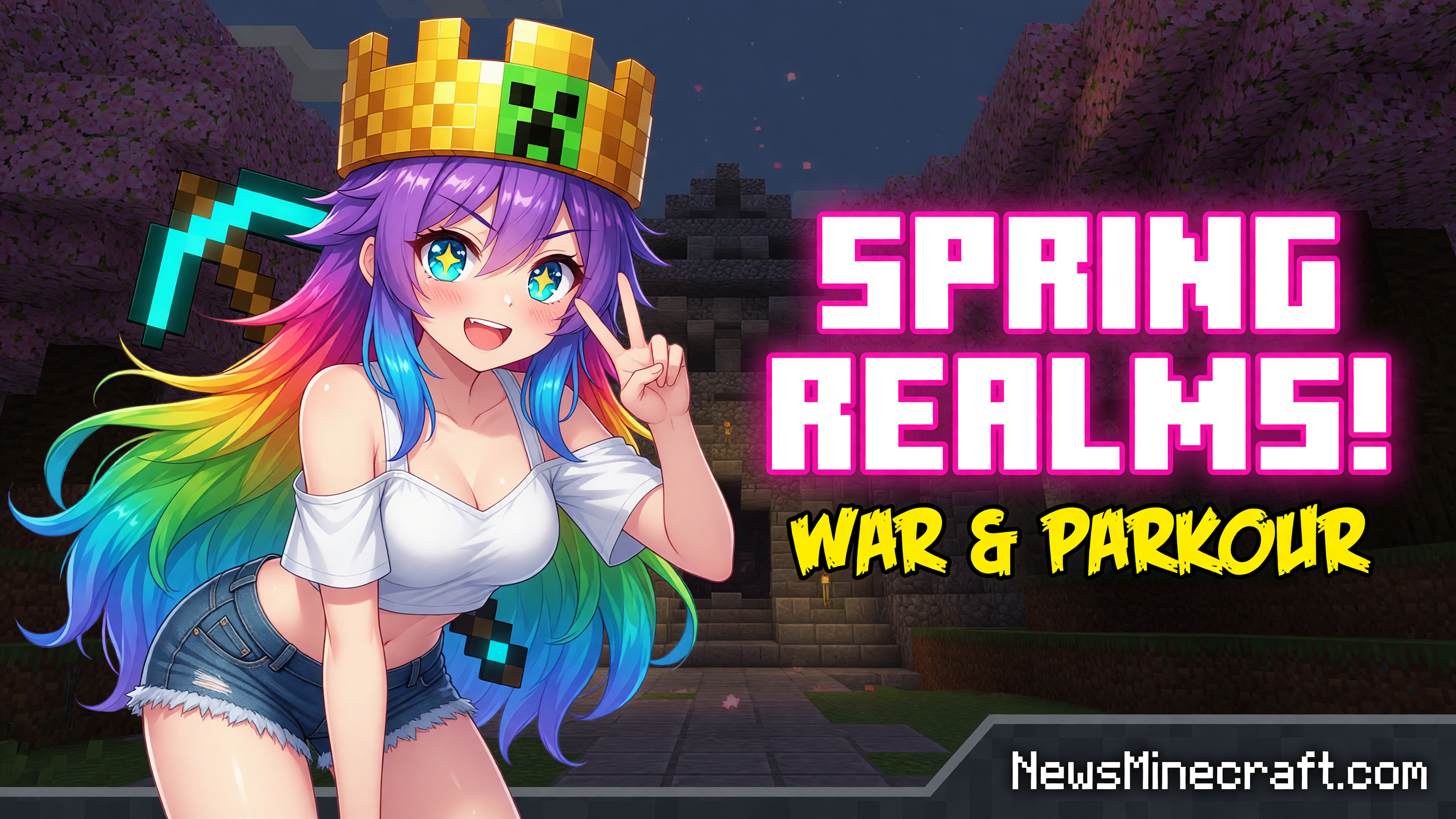 Java Realms Drops Nine New Spring Maps With Villager Armies, Parkour Warfare, and Massive Underground Adventures